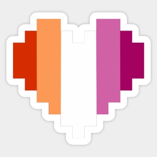 Lesbian 8-bit Heart Sticker